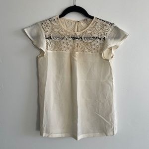 Madewell Broadway & Broome Cream Lace Blouse (Size XXS)